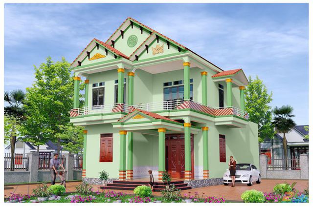 mẫu sơn màu xanh lá