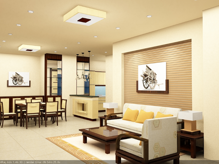 Phối màu sơn nhà đẹp bên trong theo quy tắc bổ túc Bộ 4