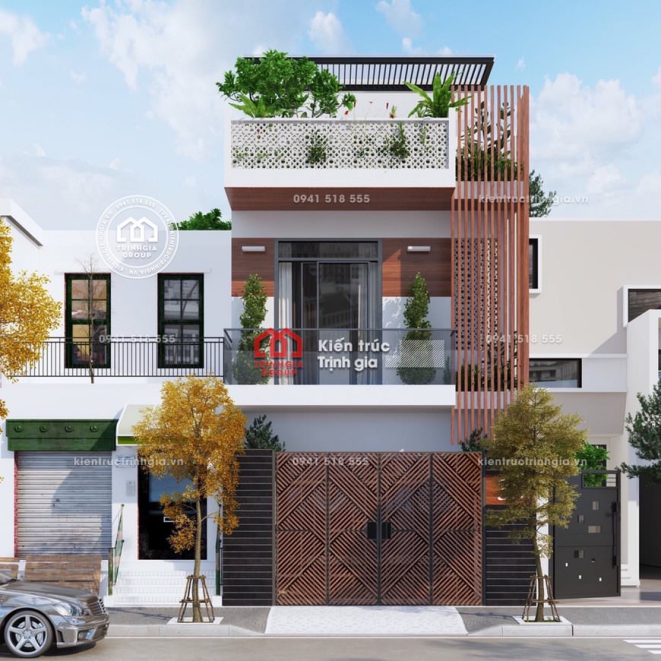 Tổng quan phối cảnh nhà 3 tầng diện tích 7x12,- Hình 5