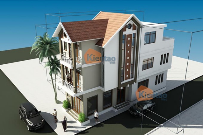 Thiết kế nhà 3 tầng 2 mặt tiền đẹp - Hình 3