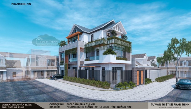 Mẫu thiết kế nhà 3 tầng mái thái 2 mặt tiền - Hình 5