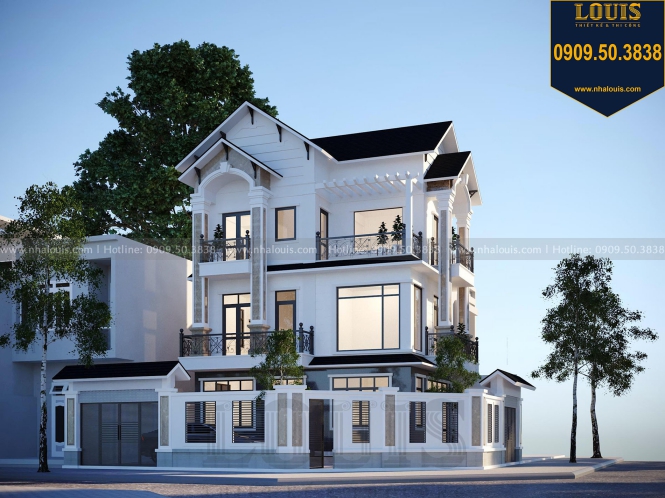 Mẫu thiết kế nhà 3 tầng mái thái 2 mặt tiền - Hình 6