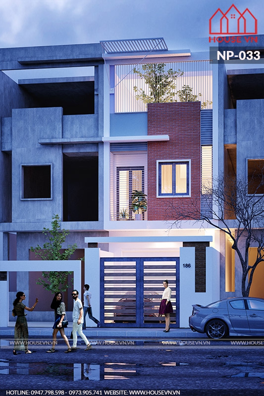 Mẫu nhà 3 tầng mái thái diện tích 100m2 - Hình 1