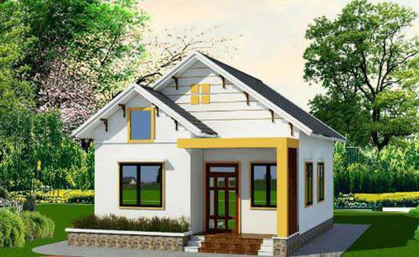 Những mẫu nhà cấp 4 đẹp có 2 phòng ngủ và 1 phòng thờ - Hình 2