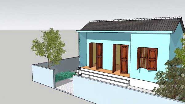 Những mẫu nhà cấp 4 đẹp có 2 phòng ngủ và 1 phòng thờ - Hình 3