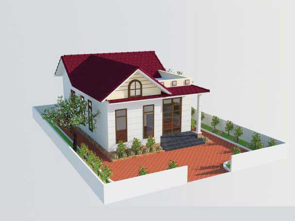 Những mẫu nhà cấp 4 đẹp có 2 phòng ngủ và 1 phòng thờ - Hình 4