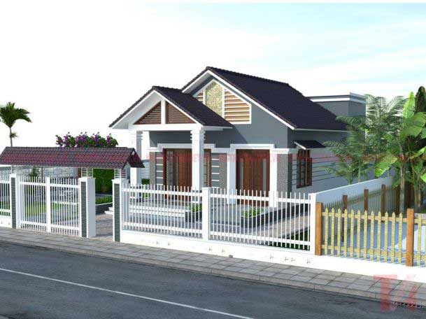 Những mẫu nhà cấp 4 đẹp có 2 phòng ngủ và 1 phòng thờ - Hình 5