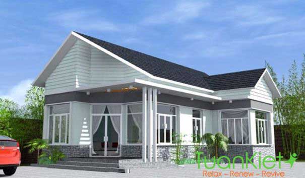 Những mẫu nhà cấp 4 đẹp có 2 phòng ngủ và 1 phòng thờ - Hình 7