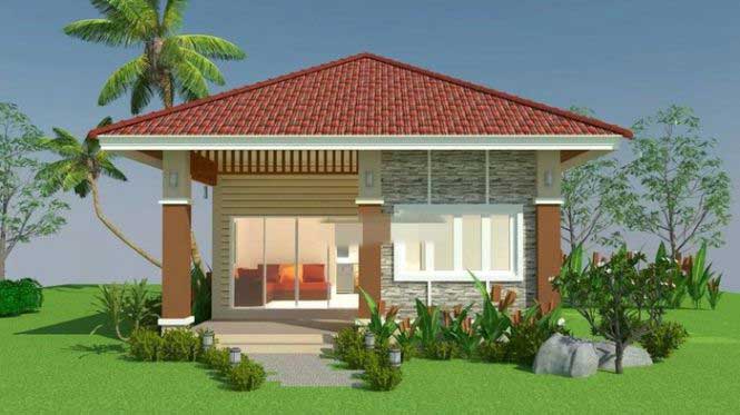 Thiết kế nhà cấp 4 đẹp 50m2 - Hình 1