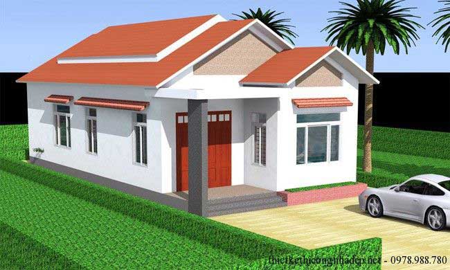 Mẫu nhà cấp 4 mái tôn ở nông thôn