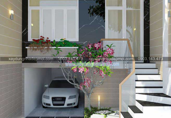 Mẫu nhà phố 3 tầng mặt tiền 5m đẹp - Hình 2