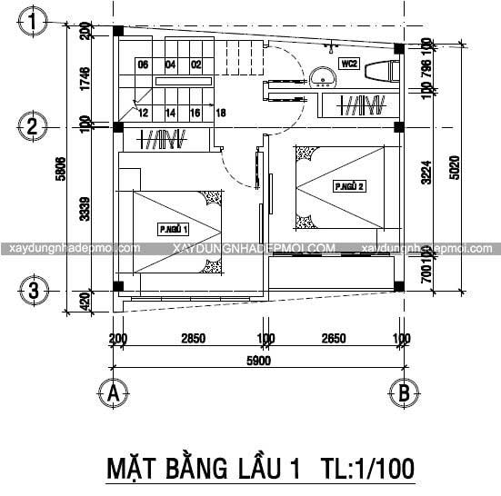 Nhà phố 3 tầng trên mảnh đất nhỏ 5,8×5,9 - Hình 8