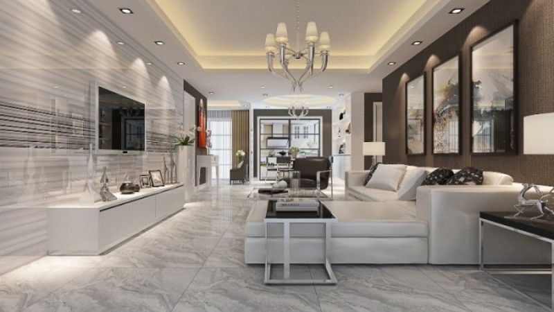 Tại sao phải phối màu gạch ốp tường phòng khách?