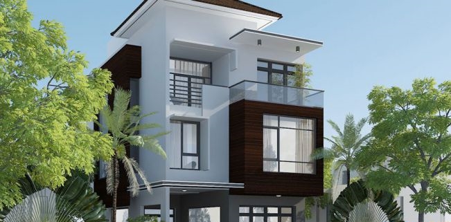 phối màu sơn nhà mặt tiền phố