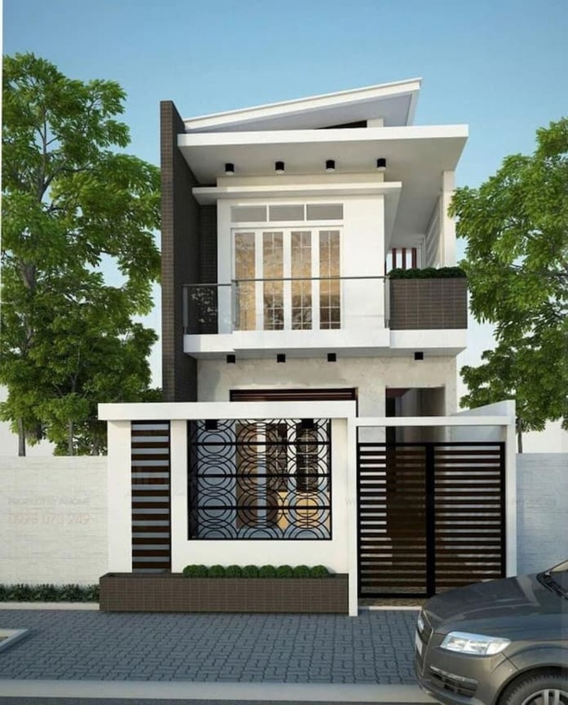 Phối màu sơn tương phản bằng sơn trắng và đen thường thấy