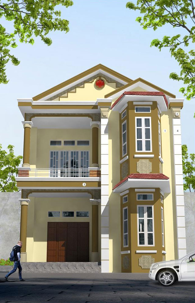 sơn nhà màu vàng kem nhạt