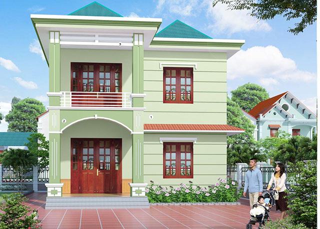 sơn nhà màu xanh ngọc