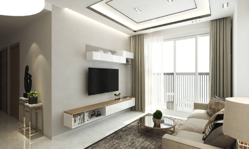 Sơn màu trắng kem sữa cho phòng khách