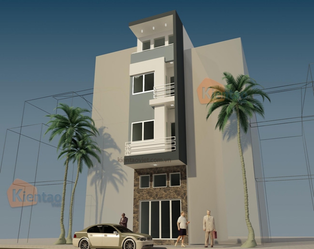 Phối cảnh mẫu nhà 4 tầng 30m2
