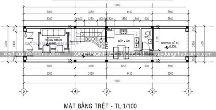 Thiết kế nhà phố 2 mặt tiền hiện đại - Hình 3