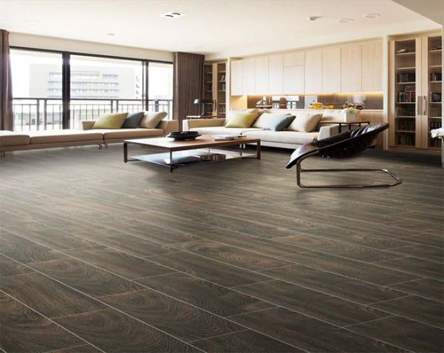 mẫu gạch lát nền giả gỗ màu xám