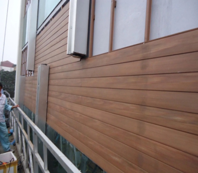 Ứng dụng sàn gỗ ngoài trời Smartwood vào ốp tường