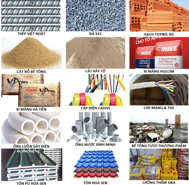 Vật liệu xây dựng hoàn thiện nhà